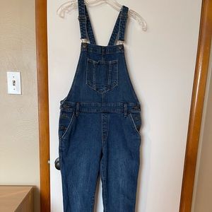 Old navy straight leg dark wash overalls
